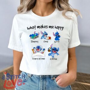 Stitch Cute shirt, What Makes Me Happy Stitch, Coffee, Food, Wifi Stitch Shirt Product Photo 5