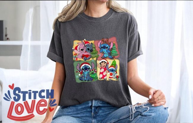 Lilo and Stitch Christmas Sweatshirt, Stitch Christmas Party Shirt Product Photo 1