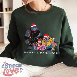 Lilo & Stitch Christmas Squad T-Shirt, Lilo and Stitch Characters Merry Christmas Shirt Product Photo 2