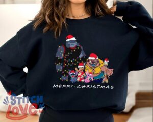 Lilo & Stitch Christmas Squad T-Shirt, Lilo and Stitch Characters Merry Christmas Shirt Product Photo 3