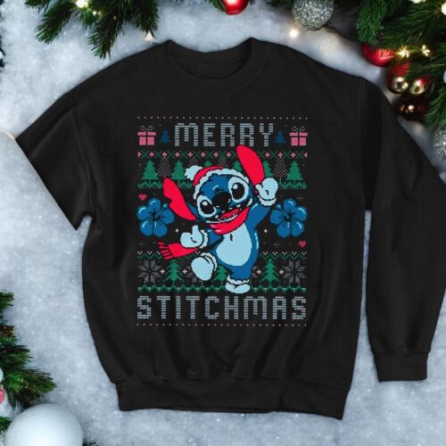 Merry Stitchmas Christmas Sweatshirt, Stitchmas Christmas Pattern Sweatshirt Product Photo 1