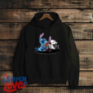 Stitch Hugging Arizona Cardinals, Stitch Lover Shirt, Arizona Cardinals Fan Shirt - Black Hoodie