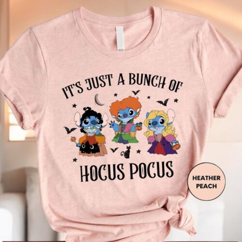 Stitch It's Just A Bunch Of Hocus Pocus Halloween Shirt Product Photo 1