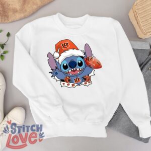 Cincinnati Bengals Stitch Lovely Christmas Shirt - White Sweatshirt