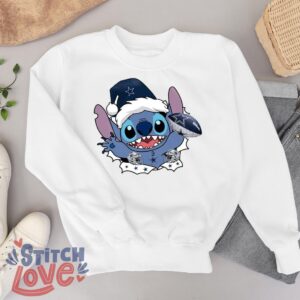 Dallas Cowboys Stitch Lovely Christmas Shirt - White Sweatshirt