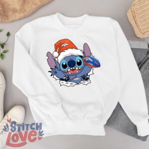 Denver Broncos Stitch Lovely Christmas Shirt - White Sweatshirt