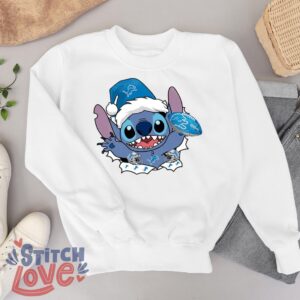 Detroit Lions Stitch Lovely Christmas Shirt - White Sweatshirt