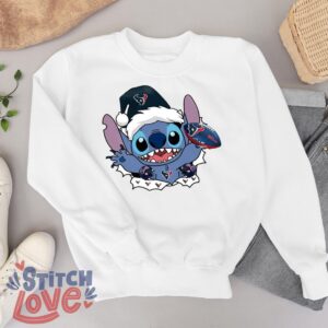 Houston Texans Stitch Lovely Christmas Shirt - White Sweatshirt