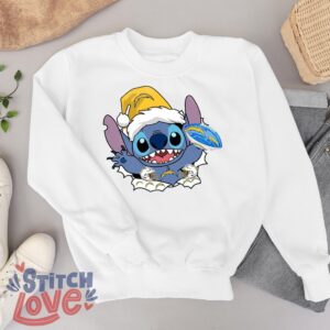 Los Angeles Chargers Stitch Lovely Christmas Shirt - White Sweatshirt