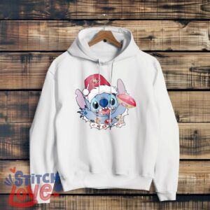 San Francisco 49ers Stitch Lovely Christmas Shirt - White Hoodie