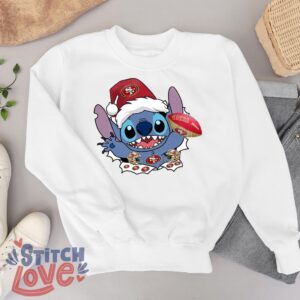 San Francisco 49ers Stitch Lovely Christmas Shirt - White Sweatshirt