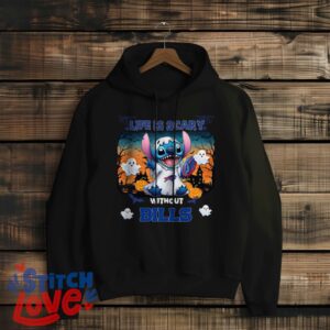 Stitch Halloween Buffalo Bills Life Is Scary Halloween Shirt For Fans - Black Hoodie